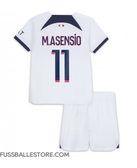 Günstige Paris Saint-Germain Marco Asensio #11 Auswärts Trikotsatzt Kinder 2023-24 Kurzarm (+ Kurze Hosen)